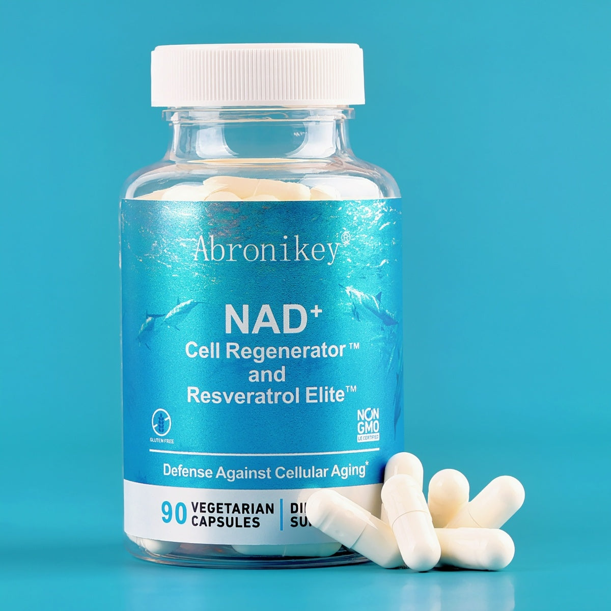 Abronikey NAD Cell Regenerator And Resveratrol Elite - Nads Niacinamide Riboside Supplement 90 Capsule Dietary