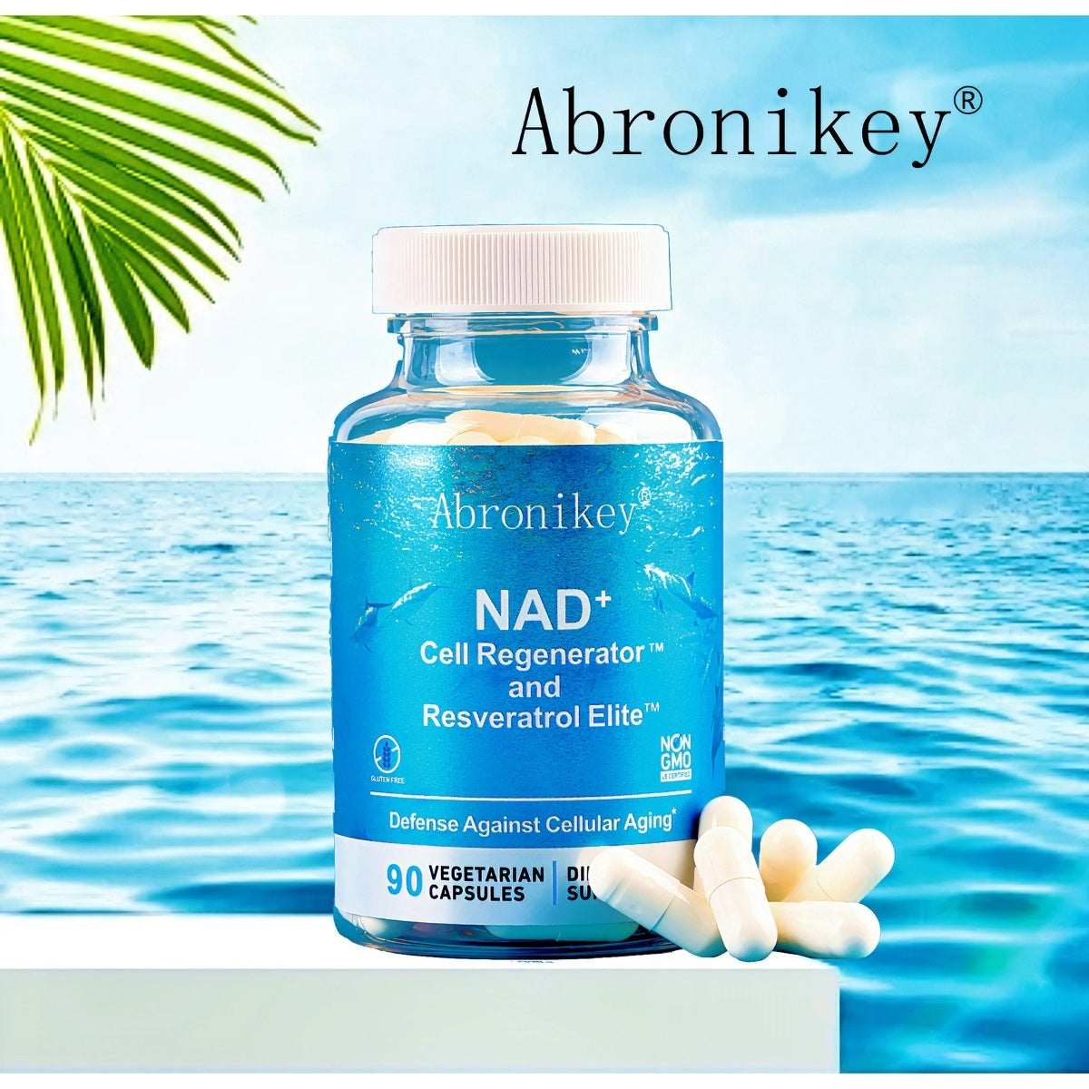 Abronikey NAD Cell Regenerator And Resveratrol Elite - Nads Niacinamide Riboside Supplement 90 Capsule Dietary